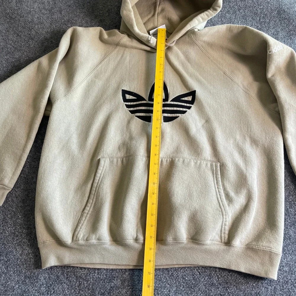 Vintage Adidas Originals Trefoil Hoodie Tan Beige Made in‎ USA Mens XL RN88387